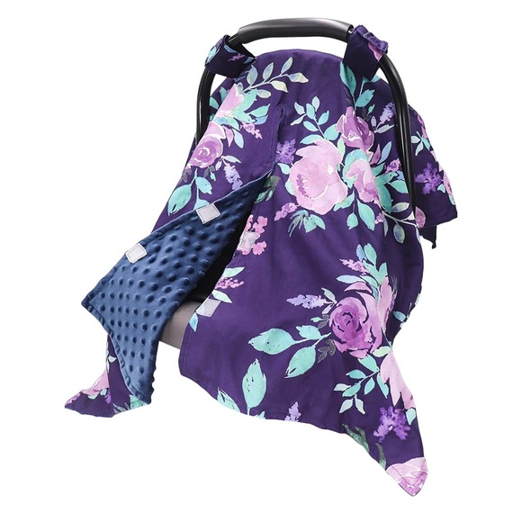 tanofar Other - Car Seat Cover Peekaboo Opening Nursing Breastfeeding Cover Purple Flowers